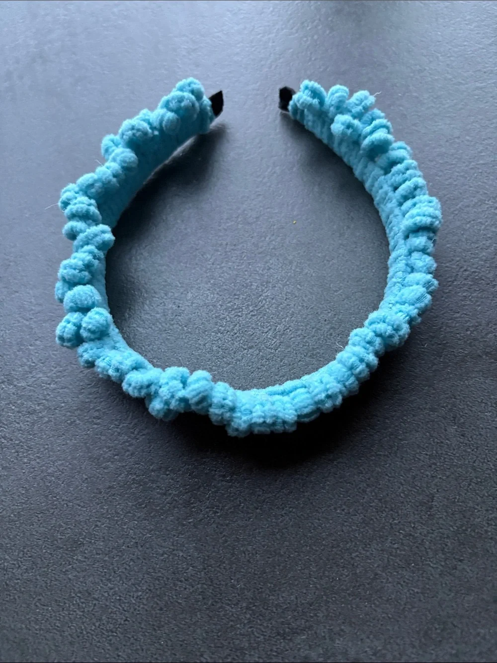 Turquoise Kids Crochet Headband - Soft Blue Hair Accessory